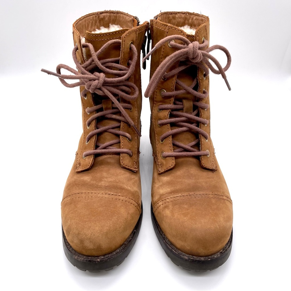 UGG Women’s Kilmer Chestnut Leather-Suede Lace Up Boots 7 - Picture 3 of 8
